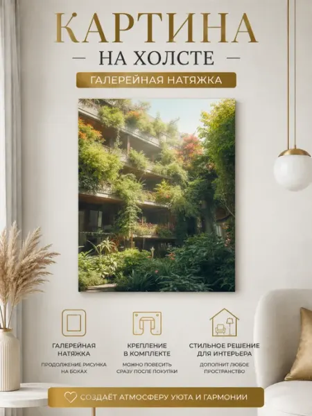 Картина на холсте Городской пейзаж 20x30 см DZiVA