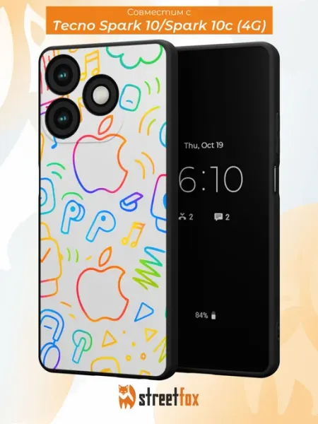 Чехол на Tecno Spark 10 10c 4G с стильным принтом Street Fox