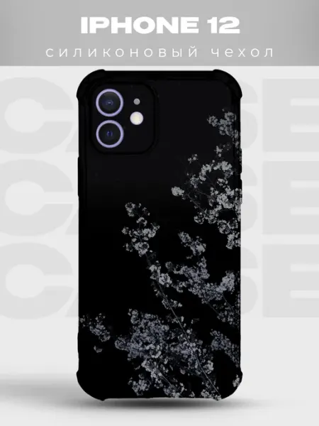 Чехол на iPhone 12 сакура и бантики PRINTberries
