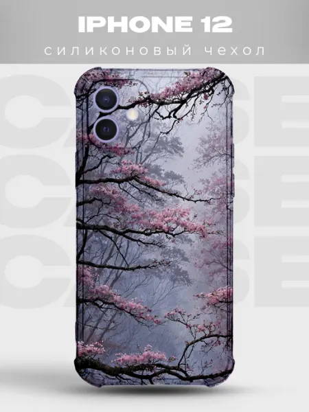 Чехол на iPhone 12 сакура японская PRINTberries