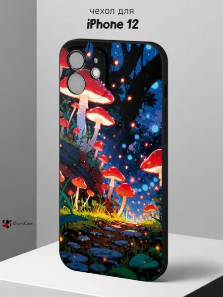 Чехол на iPhone 12 с принтом Грибы QuestCase