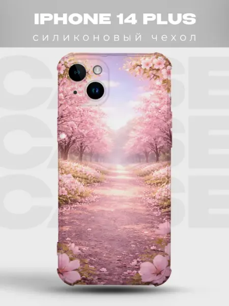 Чехол на iPhone 14 Plus весенняя сакура PRINTberries