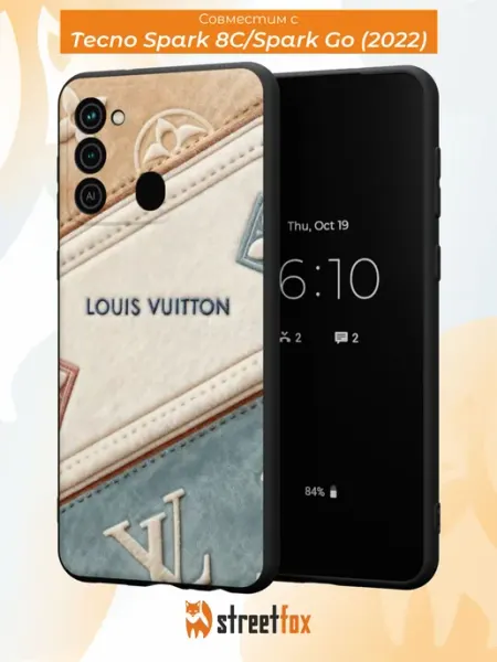 Чехол на Tecno Spark 8C GO 2022 с принтом Louis Vuitton Street Fox