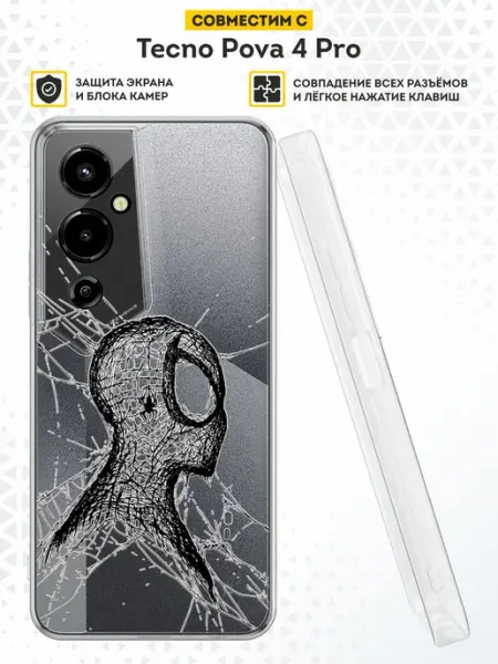 Чехол на Tecno Pova 4 Pro с принтом Spider man DesignOnCase