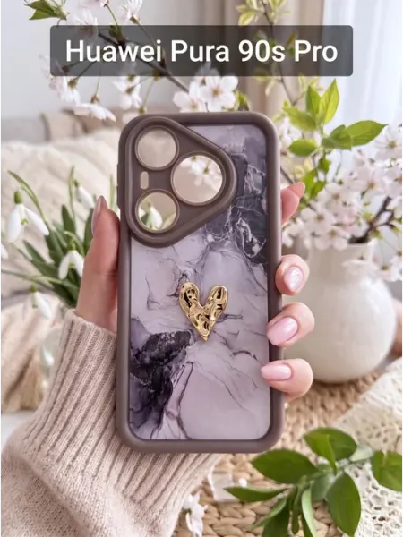 Чехол на Huawei Pura 90s Pro Мрамор CRAZY CAT