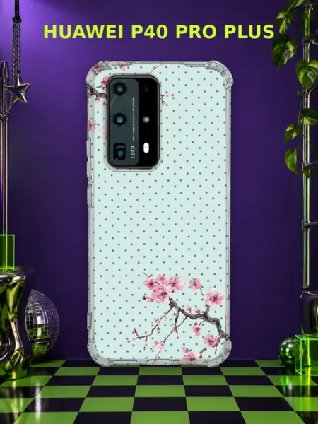 Чехол на Huawei P40 Pro Plus сакура и бабочки PRINTberries