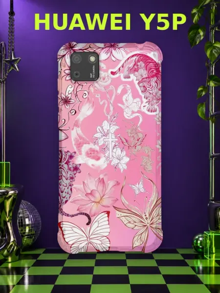 Чехол на Huawei Y5P сакура аниме Y2K PRINTberries