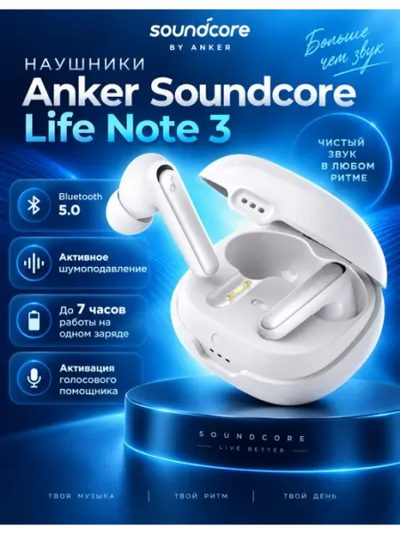 Беспроводные наушники Soundcore Life Note 3 White ANKER