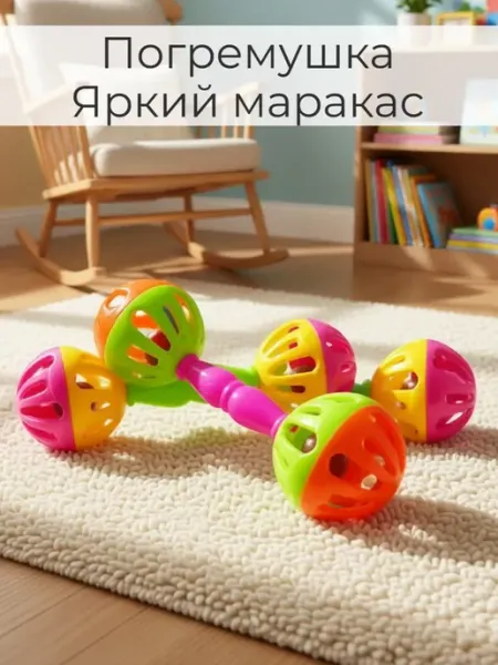 Погремушка «Яркий маракас гантелька» Крошка Я