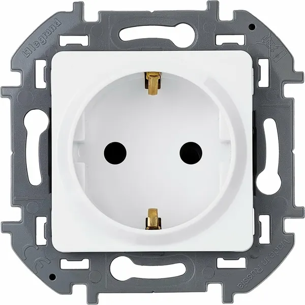 Розетка Legrand с заземлением Legrand Inspiria без шторок 16А 250В винтовые зажимы белый 673720