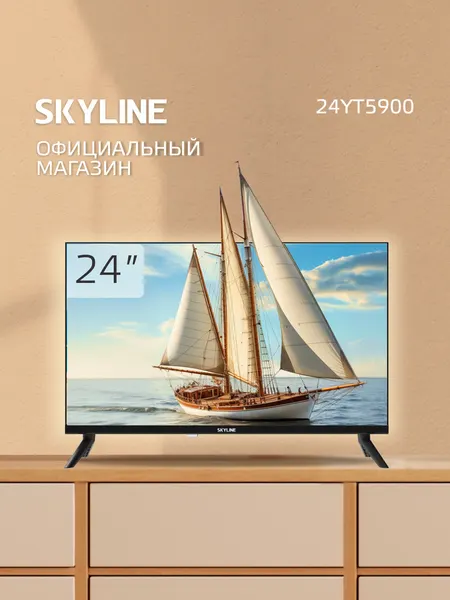 Телевизор 24 дюйма без смарт на кухню на стену маленький 24YT5900, Direct LED, HD Ready, 60 Гц черный