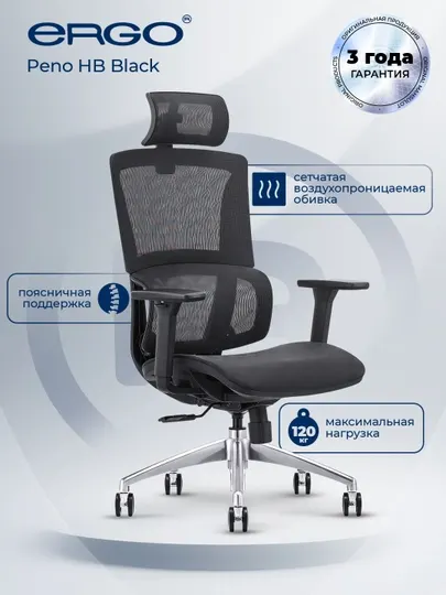 Офисное кресло ERGO Peno HB Black