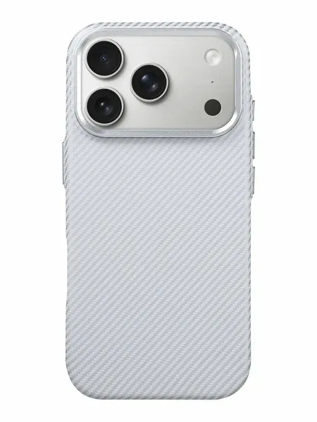 Чехол О'Кейси, для iPhone 17 Pro, серебристый, карбоновое покрытие, защита камеры