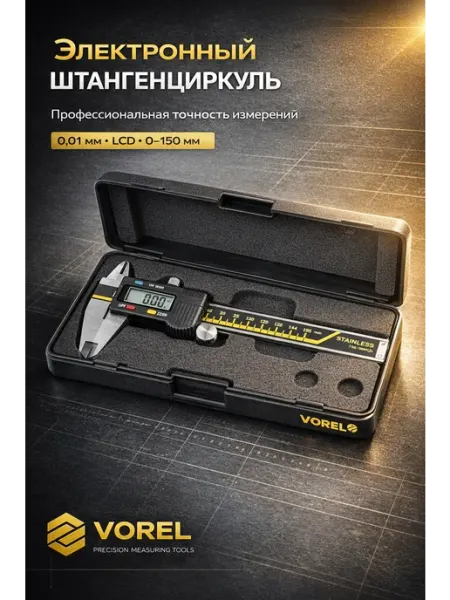 Электронный штангенциркуль 150мм 0,01м Vorel