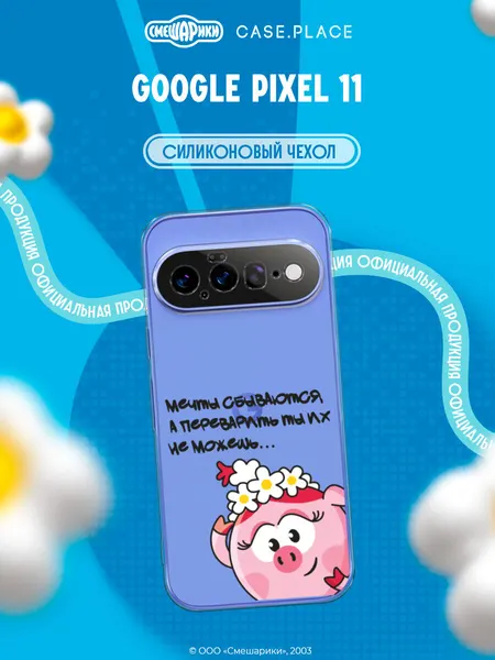Чехол на Google Pixel 11 / Гугл Пиксель 11 с принтом Мечты сбываются, прозрачный