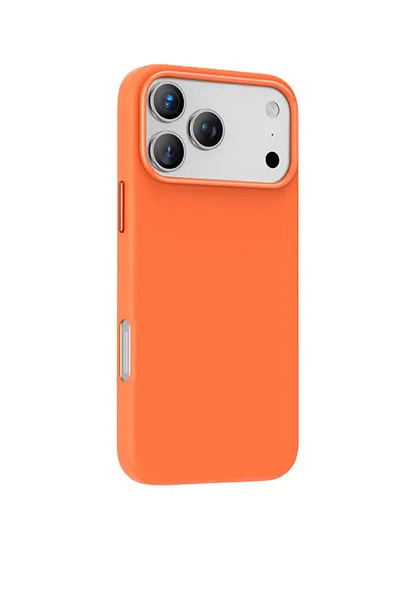 Чехол iPhone 17 Pro KEEPHONE Peekaboo MagSafe Высококачественная кожа приятная на ощупь, сильные магниты N52 - Оранж
