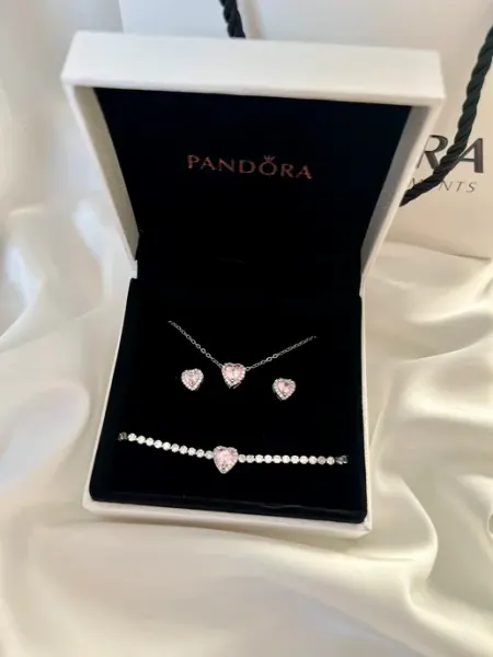 Подарочный набор Pandora "Возвышенное розовое сердце" MOON jewellery