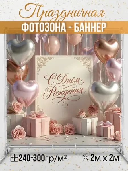 Фотозона на День Рождения по фону