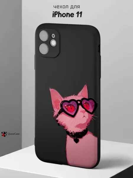 Чехол на iPhone 11 с принтом Кот QuestCase