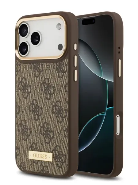 Чехол на iPhone 17 Pro, из экокожи PU 4G MagSafe GUESS