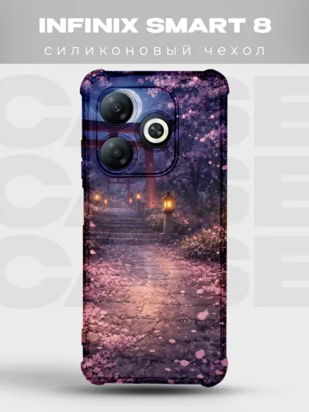 Чехол на Infinix Smart 8 цветы вишни PRINTberries