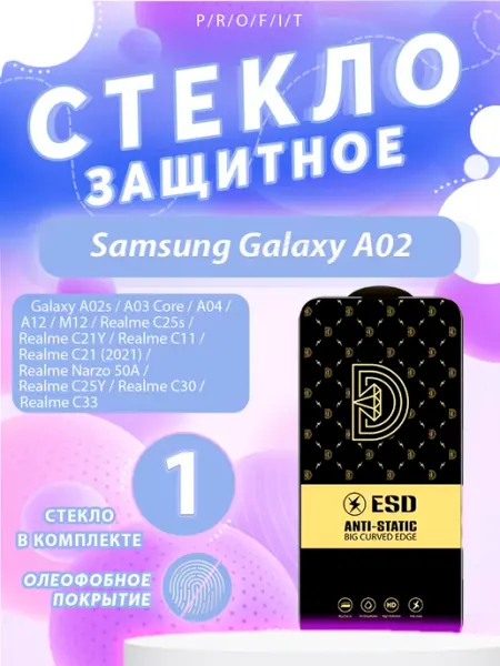 Стекло защитное на Samsung A02 P/R/O/F/I/T