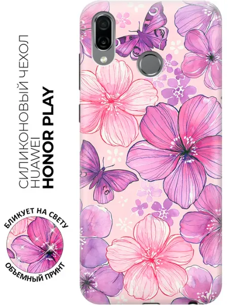 Чехол на Honor Play с бабочками Huawei