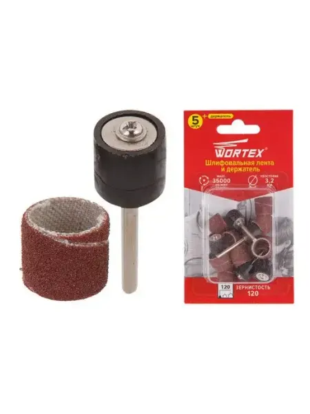Шлифлента для гравера 15 мм 5 штук и держатель (ETDA3215018) wortex