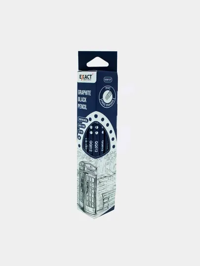 Чёрный карандаш HB Intense Black Graphite, 12 шт EXACT QQ012