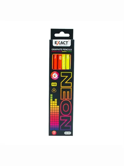 Карандаши чернографитные HB 12 шт Exact QQ005
