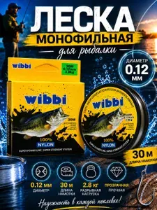 Леска монофильная для рыбалки 0.12мм, 2.8 кг