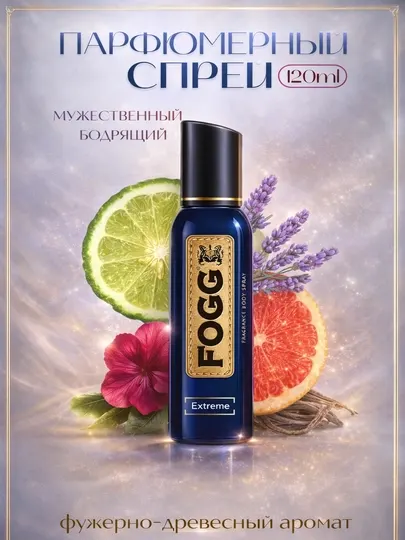 Fogg Extreme - Мужской парфюмированный спрей для тела, 120 мл