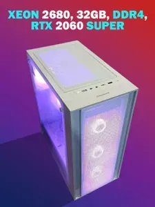 Системный блок (Intel Xeon E5-2680V4, RAM 32 ГБ, SSD 512 ГБ, NVIDIA GeForce RTX 2060 SUPER (8 Гб), Windows 11 Pro), белый