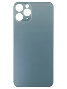 Крышка задняя для iPhone 11 Pro (стекло, широкий вырез под камеру) (зеленая) (HQ)