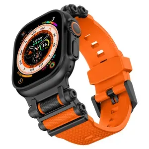 Новый силиконовый + титановый магнитный ремешок, подходящий для Apple Watch 42 44 45 46 49 мм, можно использовать для Apple 123456789SE10 и серии Ultra