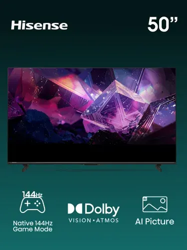 Hisense Телевизор 50E7S PRO, 144 Гц, Dolby Vision&Atmos, Hi-Qled, Total HDR 50″ Ultra HD, черный