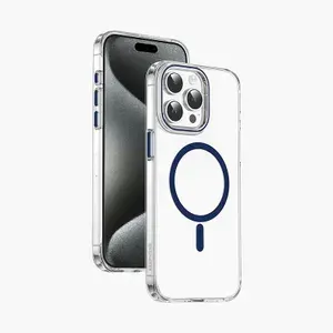 Чехол для iPhone 15 Pro Keephone Aurora MagSafe Case, чехол айфон 15 Про c магсейф, Синий