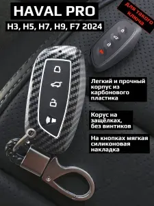 Чехол для автомобильного смарт ключа HAVAL Pro H3, H5, H9, F7 New (белый)