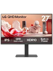 LG 27" Монитор (27BA45QB-B.ARUZ), IPS, 2560x1440 2K, 75 Гц, черный