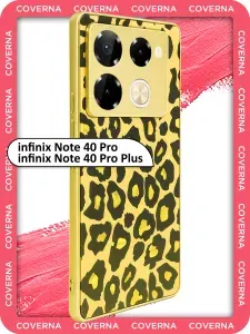 Силиконовый чехол с леопардовым принтом и эффектом металлик на infinix Note 40 Pro, Note 40 Pro Plus