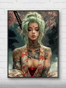 Постер "Девушка Самурай с катаной / Плакат Samurai Girl Katana . Формат А3", 42х30 см