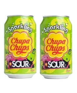 Напиток газированный, Chupa Chups Кислое Яблоко Sparkling Green Apple (Корея) 345 мл х 2 шт