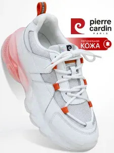 Кроссовки Pierre Cardin осенние женские белые спортивные из натуральной кожи