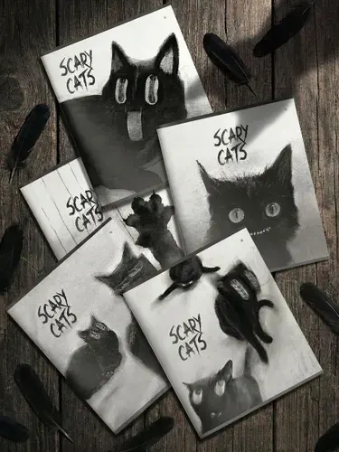 Тетрадь 48 л в клетку LOREX Scary Cat, 5 шт