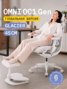 Кресло LiberNovo Dynamic Omni OC1 Gen (обновленная версия), размер 45 см, цвет Glacier, с подставкой для ног. Глобальная версия
