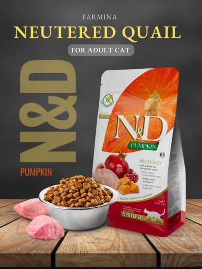 Сухой корм холистик для взрослых стерилизованных кошек Farmina N&D Neutered, 5 кг
