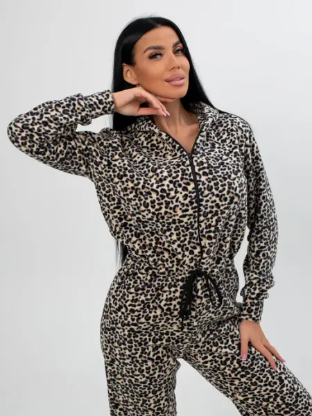 Lidy Fashion Флисовый комбинезон с капюшоном спортивный теплый