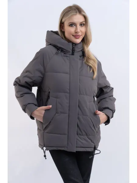 T&T Fashion Куртка весенняя короткая с капюшоном оверсайз