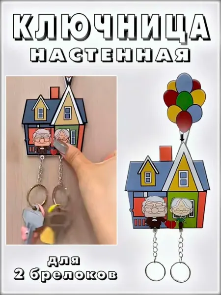 Ключница настенная "Домик" на 2 брелока COMFIAMO