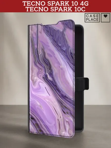 Чехол-книжка на Spark 10 10C мрамор TECNO